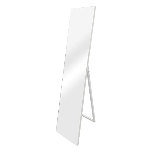 [en.casa] Standspiegel Barletta 150x35 cm Ganzkörperspiegel rechteckig Ankleidespiegel kippbar neigbar Weiß von [en.casa]