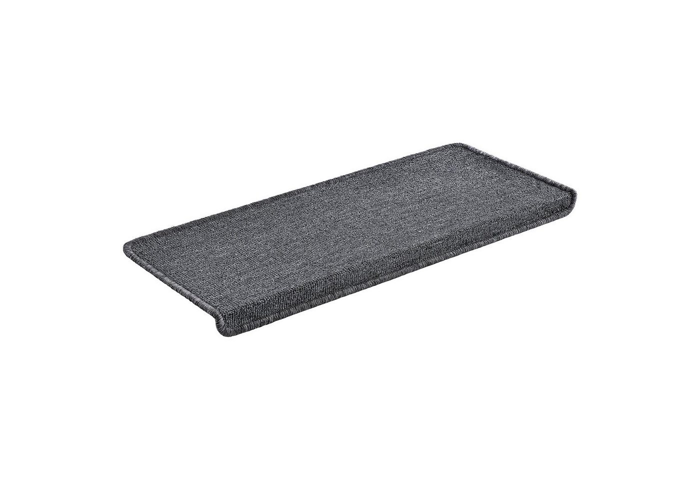 en.casa Stufenmatte, rechteckig, 15er Set Treppenmatten rechteckig 65x24cm selbstklebend Dunkelgrau von en.casa