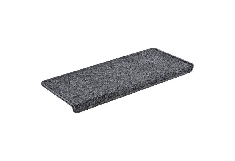 en.casa Stufenmatte, rechteckig, 15er Set Treppenmatten rechteckig 65x24cm selbstklebend Dunkelgrau von en.casa
