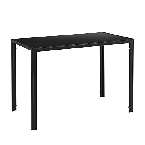 [en.casa] Esstisch 105x60x75cm Tischplatte aus Glas Schwarz von [en.casa]