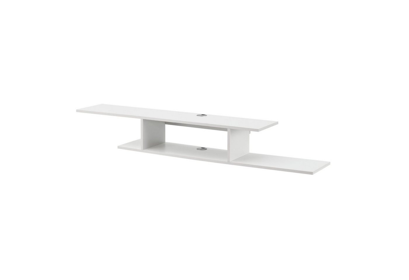 en.casa TV-Regal, »Støvring« mit 4 Ablageflächen 150x25x21 cm Weiß von en.casa