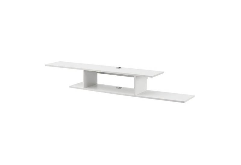 en.casa TV-Regal, »Støvring« mit 4 Ablageflächen 150x25x21 cm Weiß von en.casa