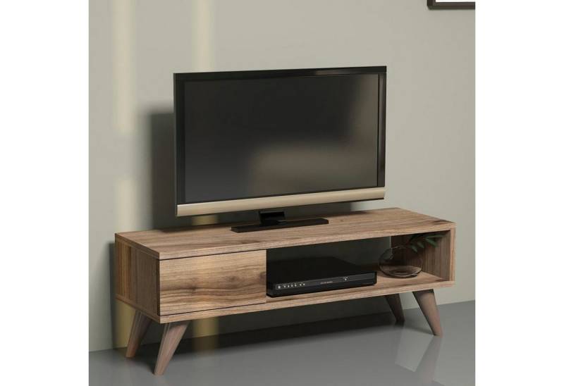 en.casa TV-Schrank »Aarup« TV Board 33 x 90 x 30 cm Fernsehtisch Lowboard Eiche von en.casa