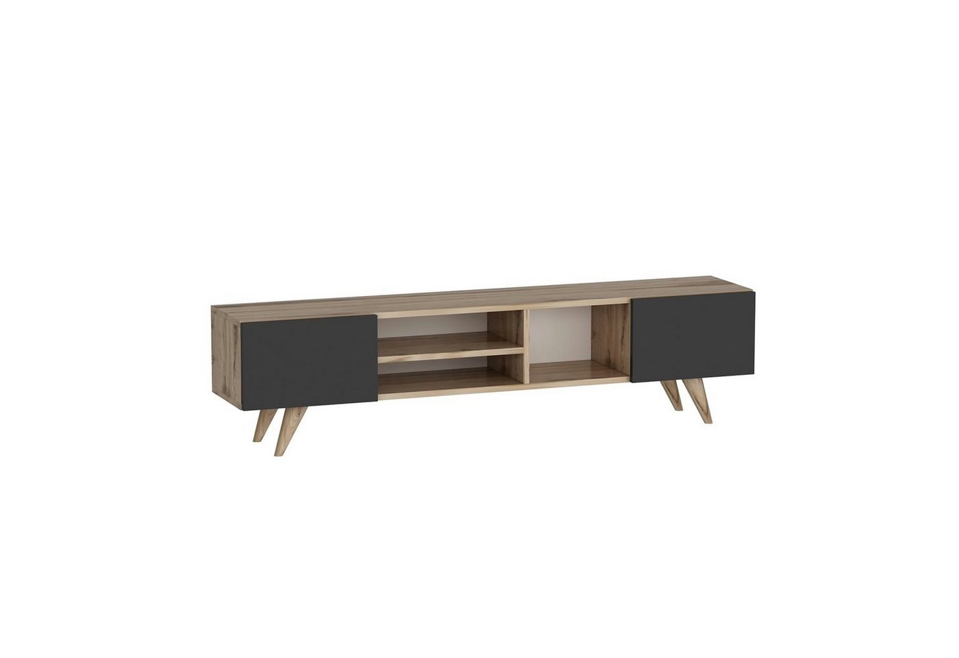 en.casa TV-Schrank »Assens« TV Bank 40x160x31cm mit 2 Klapptüren Eiche / Schwarz en.casa TV-Schrank »Assens« TV Bank 40x160x31cm mit 2 Klapptüren Eiche / Schwarz von en.casa