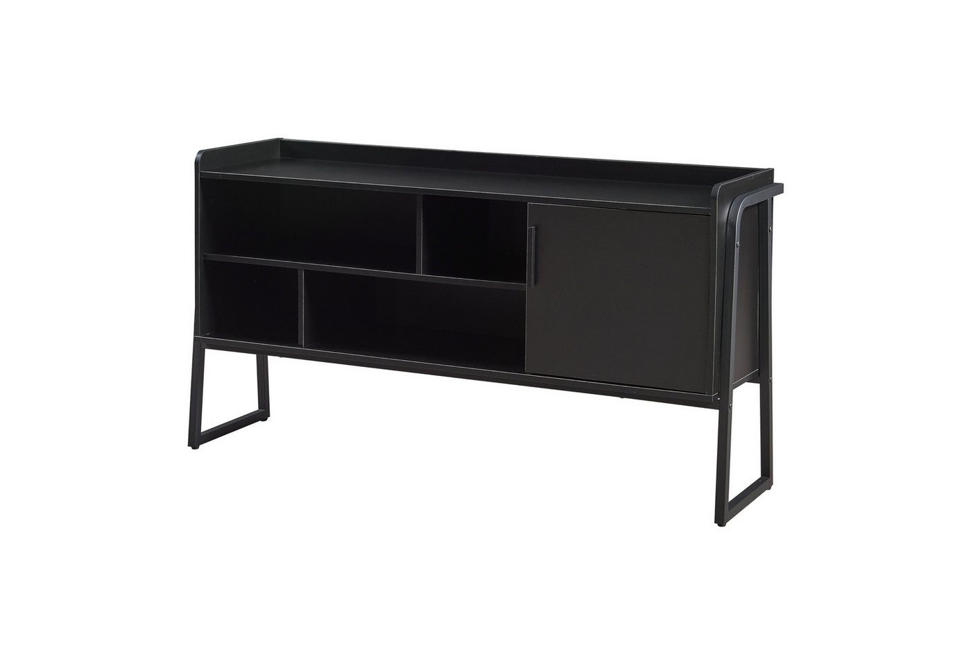 en.casa TV-Schrank Fernsehschrank »Storfjord« mit Metallgestell 120x34x63 cm Schwarz von en.casa