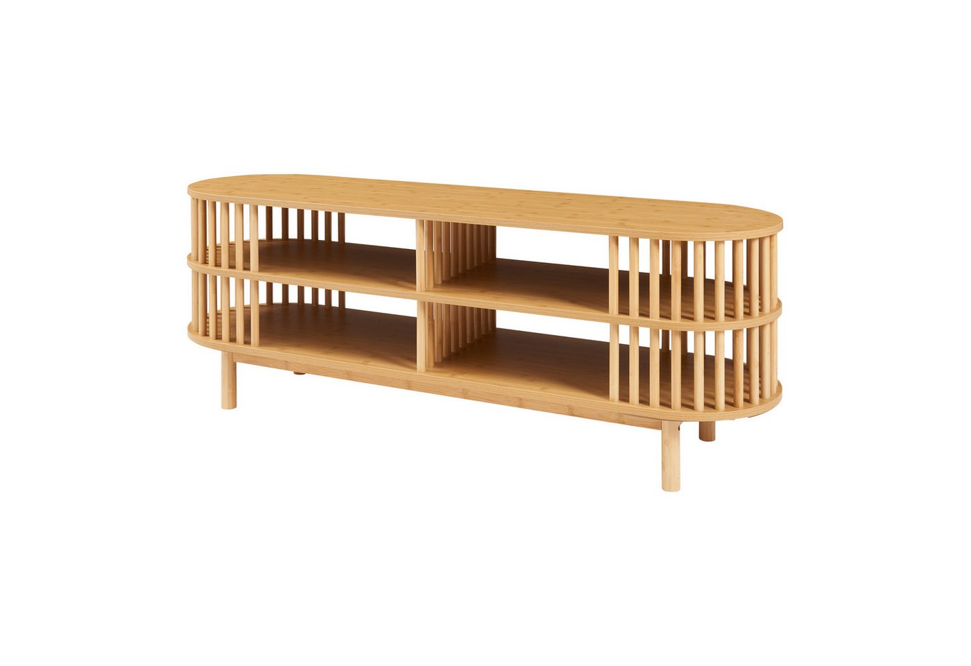 en.casa TV-Schrank Fernsehtisch »Jarvenpaa« 140x40x50 cm Bambus von en.casa