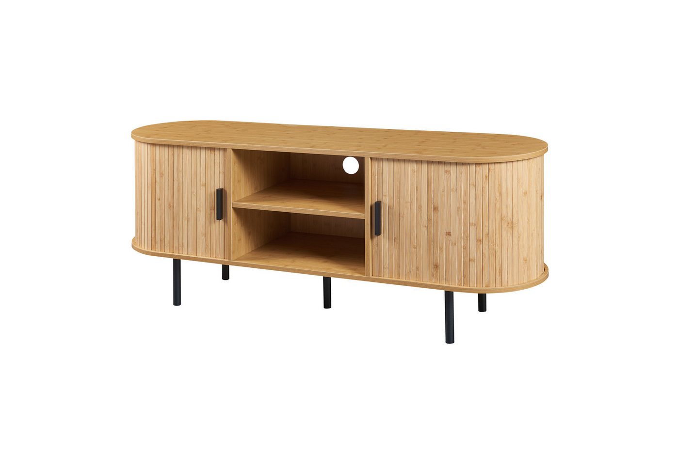 en.casa TV-Schrank Fernsehtisch »Tvedestrand« 140x40x55 cm Holzfarben/Schwarz von en.casa