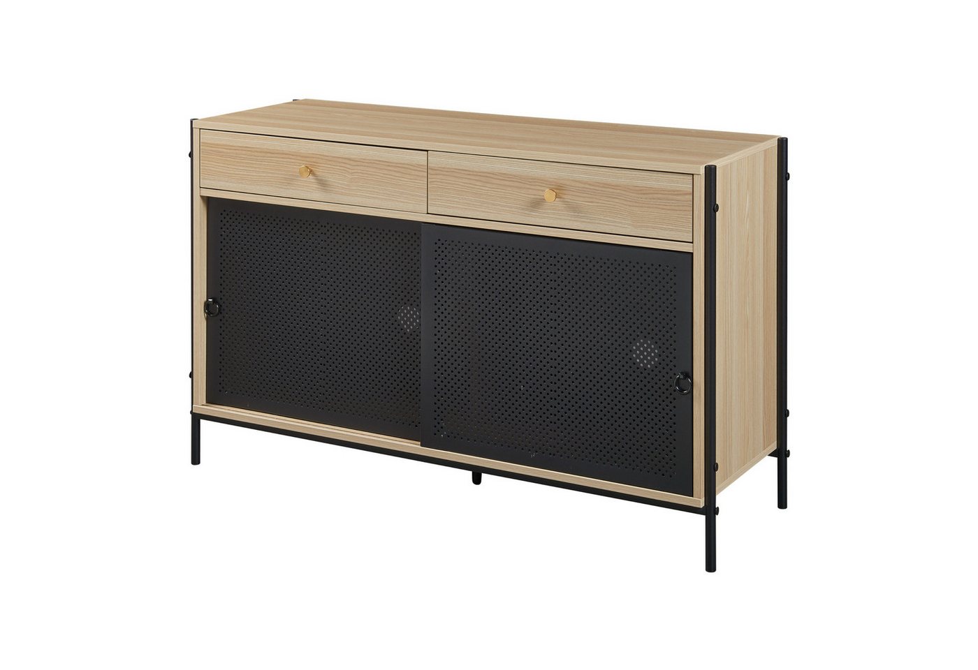 en.casa TV-Schrank Fernsehtisch »Tysnes« 120x40x75 cm Eiche/Schwarz von en.casa