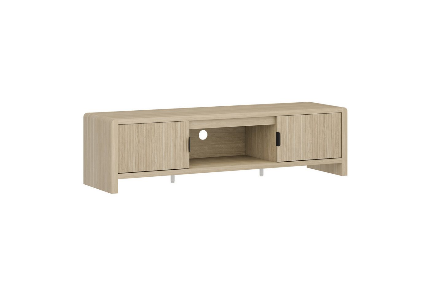 en.casa TV-Schrank »Lukkodso« mit 3 Fächern und 2 Türen 150 x 40 x 40 cm Eicheoptik von en.casa
