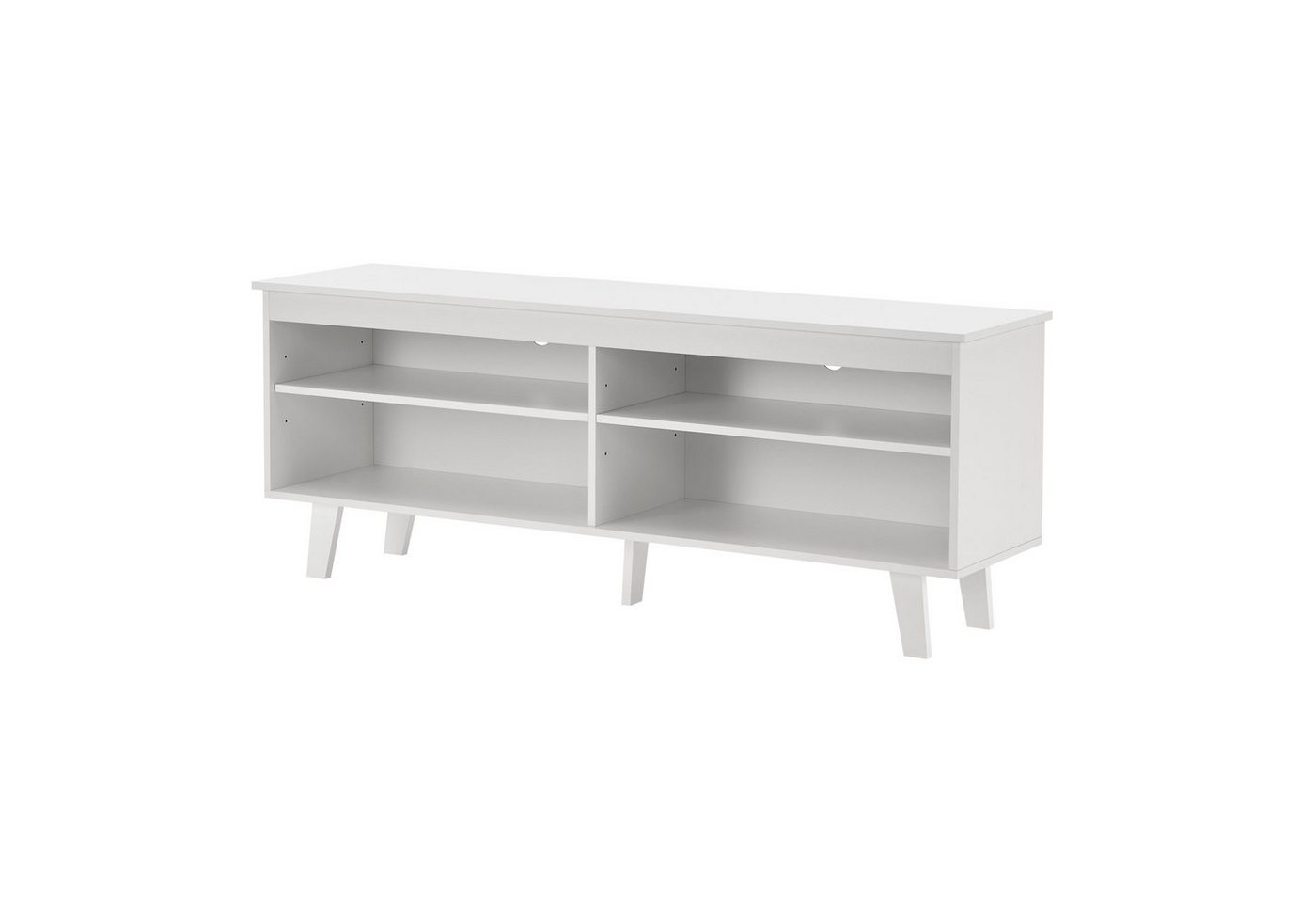 en.casa TV-Schrank »Stenløse« mit 4 Ablagefächern 150x38x58 cm Weiß von en.casa