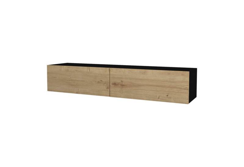 en.casa TV-Schrank »Toivakka« Fernsehschrank 135x31x25cm Schwarz/Eiche-Optik von en.casa
