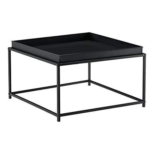 [en.casa] Tabletttisch 36cm x 59cm x 59cm Beistelltisch mit abnehmbaren Tablett Wohnzimmertisch Couchtisch Metall Schwarz von [en.casa]