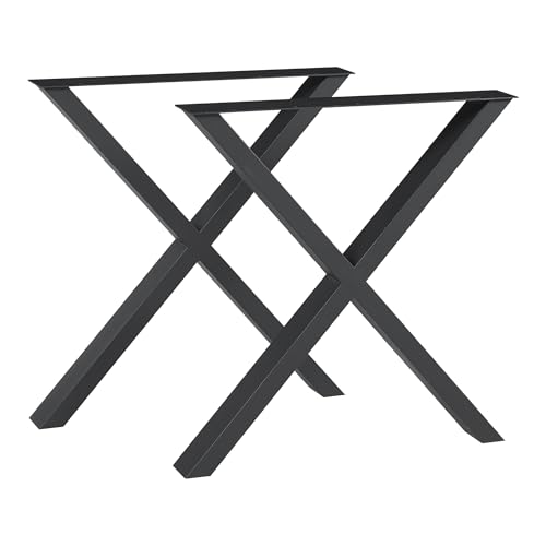 [en.casa] Tischbeine im 2er Set Greith Metallbeine 72 x 79 cm höhenverstellbar X-Form Tischgestell für Esstisch Schreibtisch Tischkufen Schwarz Tischfüße von [en.casa]