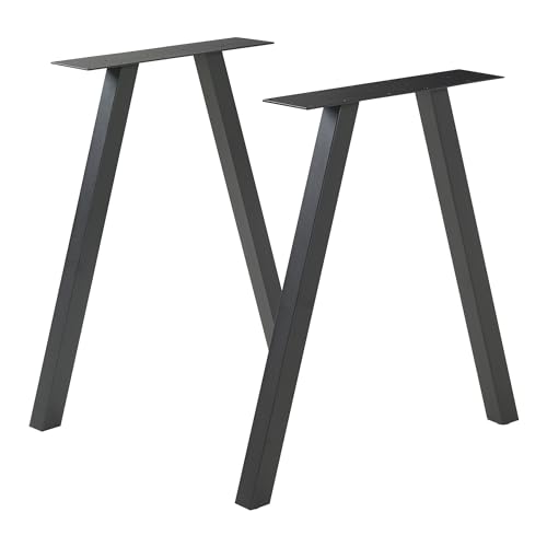 [en.casa] Tischbeine im 2er Set Heustreu Metallbeine 72 x 70 cm höhenverstellbar Tischgestell für Esstisch Schreibtisch Schwarz Tischfüße von [en.casa]