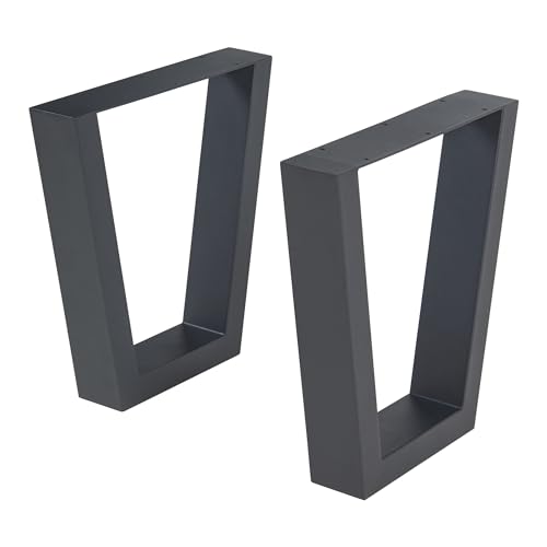 [en.casa] Tischbeine im 2er Set Lalling Tischkufen Metallbeine 43 x 25/40 cm höhenverstellbar Tischgestell für Couchtisch Sitzbank Schwarz Tischfüße von [en.casa]