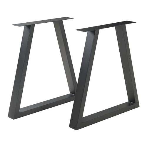 [en.casa] Tischbeine im 2er Set Lyngby Metallbeine höhenverstellbar Tischgestell für Esstisch Schreibtisch 72 x 55/70 cm Schwarz Tischfüße von [en.casa]