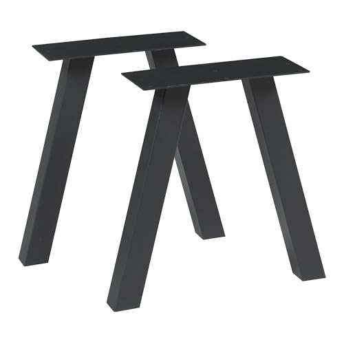 [en.casa] Tischbeine im 2er Set Mariager Metallbeine 42 x 40 cm höhenverstellbar Tischgestell für Couchtisch Sitzbank Sitzhocker Schwarz Tischfüße von [en.casa]