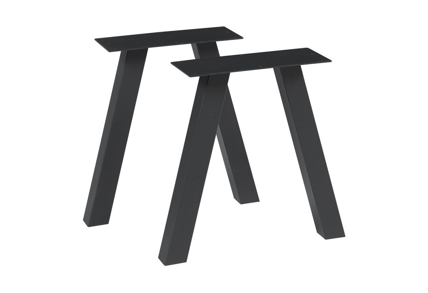 en.casa Tischgestell (2-St., 2er Set), »Heustreu« Stahl 40 x 40 cm Schwarz von en.casa