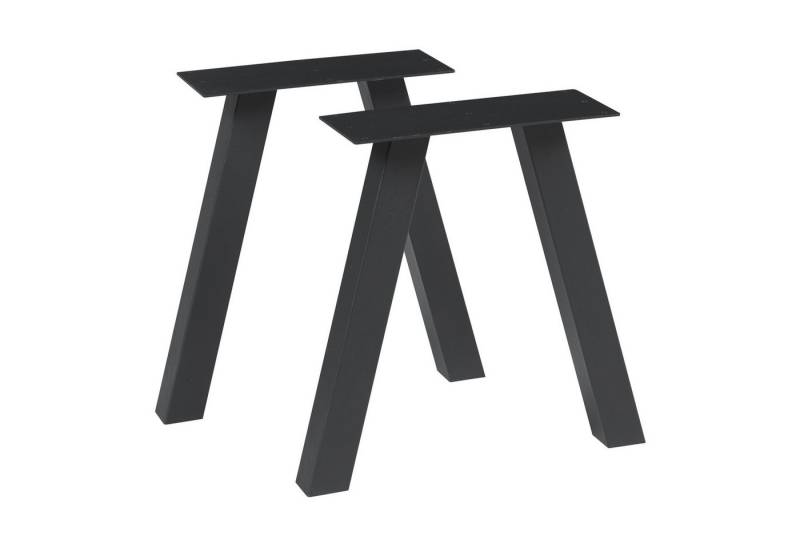 en.casa Tischgestell (2-St., 2er Set), »Heustreu« Stahl 40 x 40 cm Schwarz von en.casa