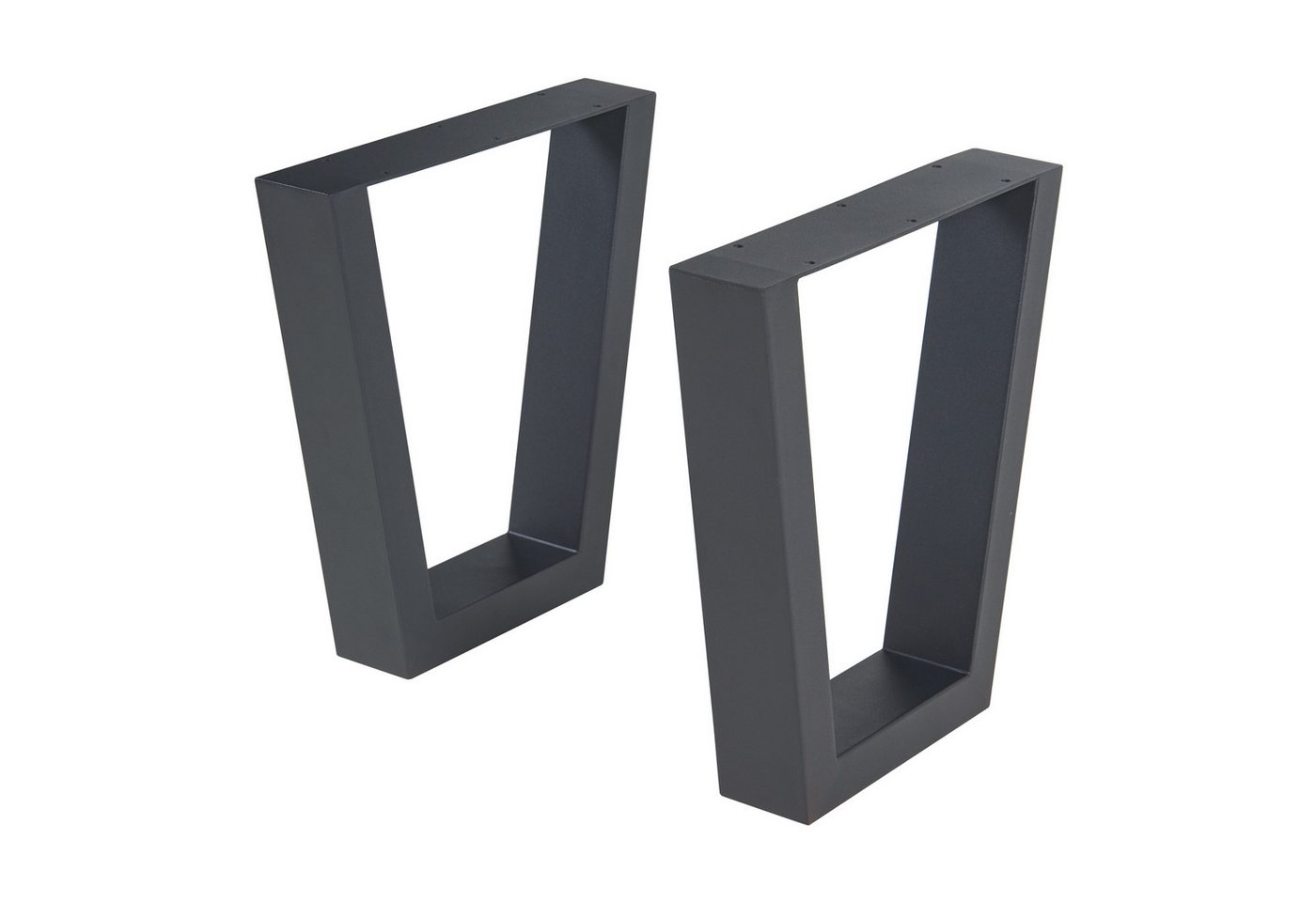 en.casa Tischgestell (2er Set), »Lalling« Stahl 43 x 25/40 cm Schwarz von en.casa