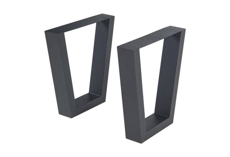 en.casa Tischgestell (2er Set), »Lalling« Stahl 43 x 25/40 cm Schwarz von en.casa