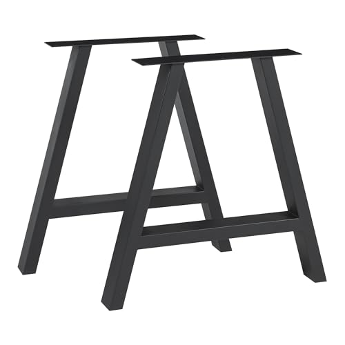 [en.casa] Tischgestell Eschau 2er Set Tischbeine Metall für Esstisch Schreibtisch 72 x 70 cm Tischfüße höhenverstellbar Tischuntergestell Schwarz von [en.casa]