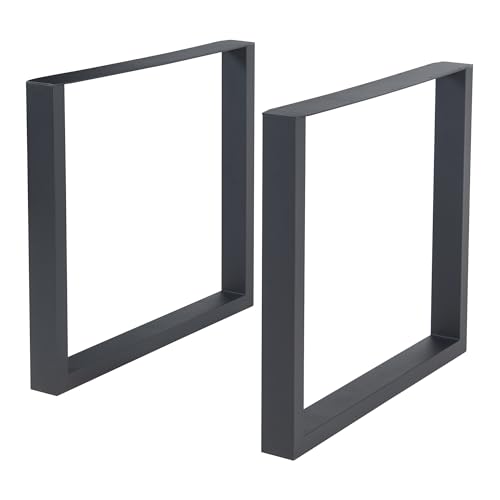 [en.casa] Tischgestell Makers 2er Set Tischbeine Metall für Esstisch Schreibtisch 72 x 80 cm Tischfüße höhenverstellbar Tischuntergestell Schwarz von [en.casa]