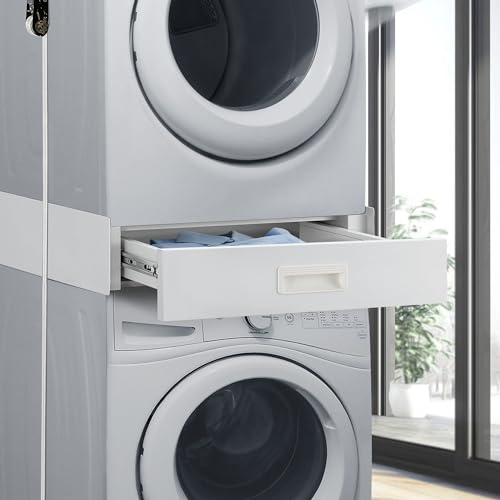 [en.casa] Verbindungsrahmen Buxton Zwischenbaurahmen mit Schublade 60 x 54 cm Weiß Universell einsetzbar für max. 100 kg von [en.casa]