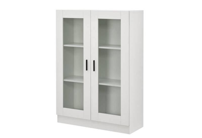 en.casa Vitrine »Sorø« Wohnzimmerschrank 80x31x115cm Weiß von en.casa