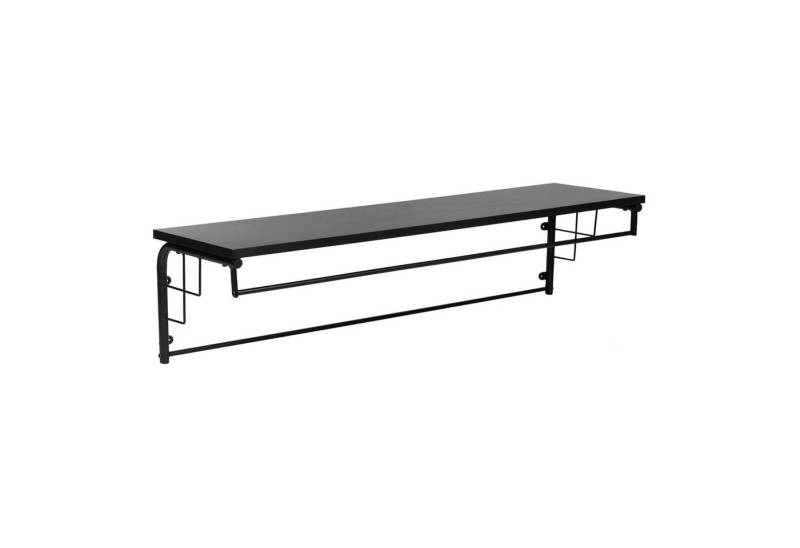 en.casa Wandgarderobe, »Ølstykke« mit einer Garderobenstange 110 x 30 x 27 cm Schwarz von en.casa