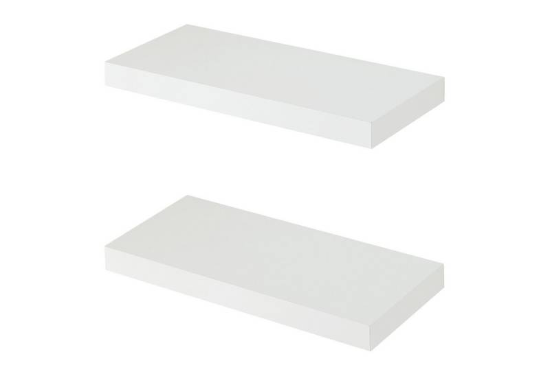 en.casa Wandregal, 2-tlg., »Stranda« 2er Set 40 x 17 x 4 cm Weiß von en.casa