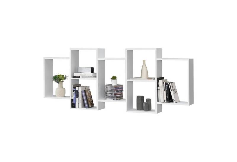 en.casa Wandregal, »Jessheim« Bücherregal Schweberegal Wandboard CD Regal Weiß von en.casa
