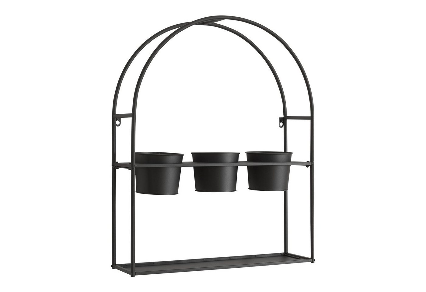 en.casa Wandregal, »Merikarvia« mit 3 Töpfen Metall 65 x 52 x 15 cm Schwarz en.casa Wandregal, »Merikarvia« mit 3 Töpfen Metall 65 x 52 x 15 cm Schwarz von en.casa