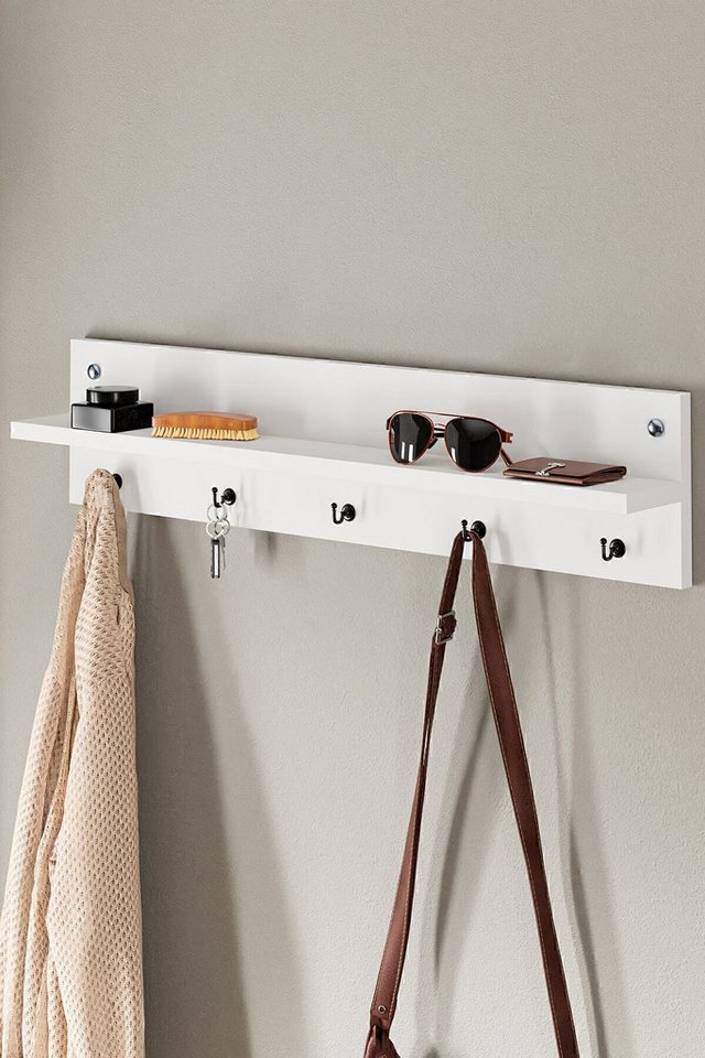 en.casa Wandregal, Wandgarderobe, modern x cm Spanplatte Weiß 89866629 en.casa Wandregal, Wandgarderobe, modern x cm Spanplatte Weiß 89866629 von en.casa