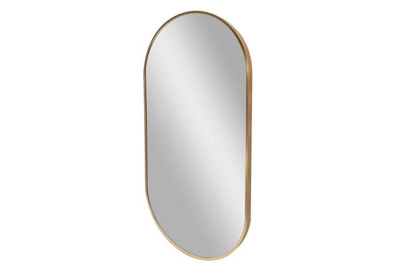 en.casa Wandspiegel, Corato 40x80cm Badspiegel Ellipsen-Form Gold von en.casa