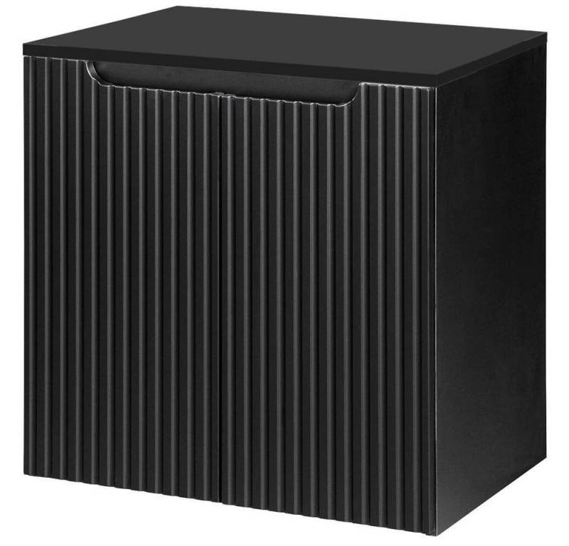 en.casa Waschbeckenunterschrank »Skelbolu« mit Waschplatte 2 Türen 60x60x40 cm Schwarz von en.casa