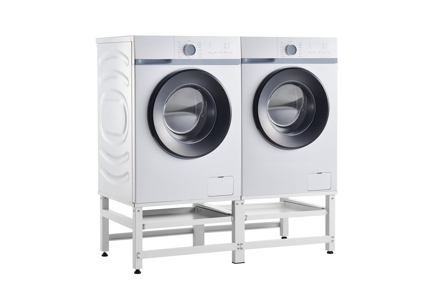 en.casa Waschmaschinenunterschrank »Bothel« Doppeluntergestell bis 150 kg Weiß von en.casa