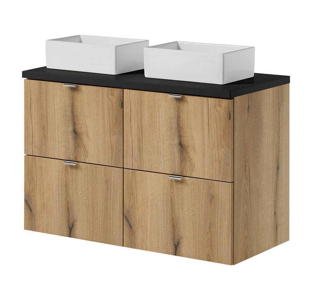 en.casa Waschtisch, »Skelbolu« mit Aufsatzwaschbecken 100x71x40 cm Eicheoptik/Schwarz en.casa Waschtisch, »Skelbolu« mit Aufsatzwaschbecken 100x71x40 cm Eicheoptik/Schwarz von en.casa