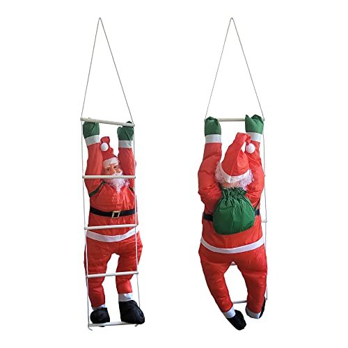 [en.casa] Weihnachtsmann auf Leiter 165cm 120cm Weihnachts Deko Weihnachten Figur Nikolaus von [en.casa]