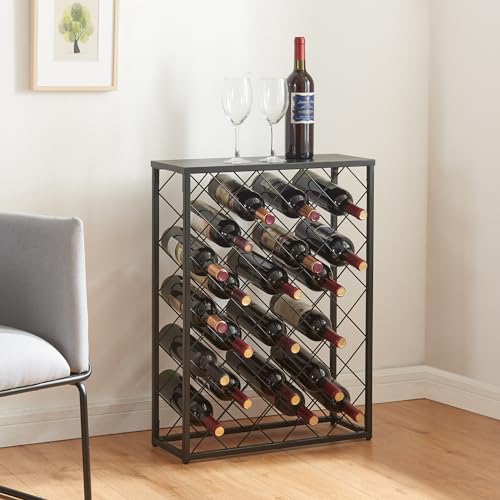 [en.casa] Weinregal Taivassalo Flaschenregal Metall Weinhalter für 25 Flaschen Schwarz Flaschenaufbewahrung Weinflaschenregal 71,5 x 53 x 20 cm von [en.casa]