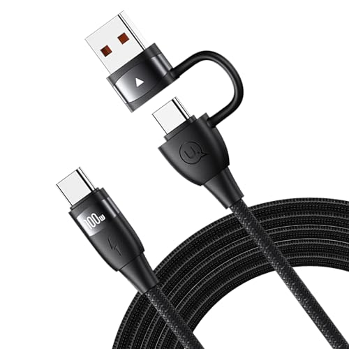 100W USB C Multi USB Kabel, 2 in 1 PD 5A Multi Ladekabel USB C Kabel Schnellladekabel USB A/USB C auf USB C Kabel Nylon Mehrfach Universal Ladekabel für Laptop Tablet Handy Samsung Huawei (2M) von enablink