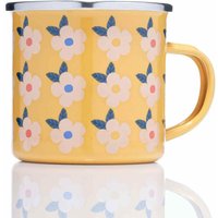 Unperfekter Gelber Emaille Becher Retro Floral Camping Zinnbecher | Grad B Unperfekter Gelber Emaille Becher Retro Floral Camping Zinnbecher | Grad B von enamelhappy