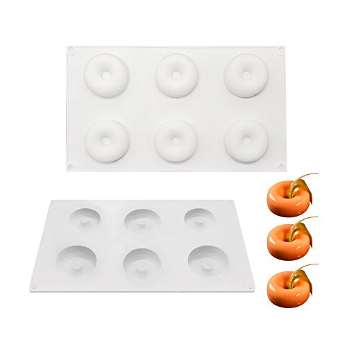 3D Silikonform Backformen Dessert Mousse DIY Form, 6 Löcher Donut von enduo