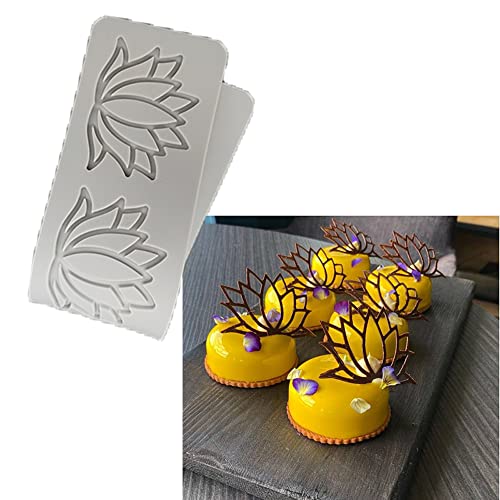 enduo 4 Lotusblume geprägte Spitze Fondantform Candy Candy Schokolade Silikonform Fondant Spitzenmatte von enduo