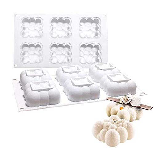 Uenmay 3D Silikonform Backgeschirr Dessert Mousse DIY Form, 6 Loch Wolke von Uenmay