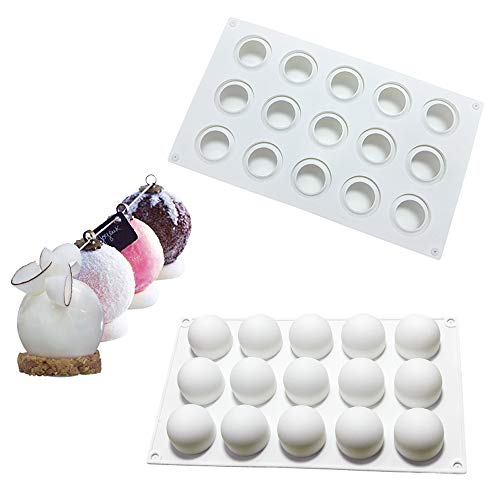 Silikon Kuchenform D Backformen Dessert Mousse DIY Form, 15 sphärische Mittellöcher von enduo