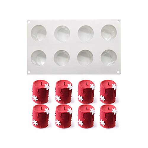 Jelly Pudding Candy Schokoladensilikonform, hoher Zylinder 8 Löcher von Uenmay