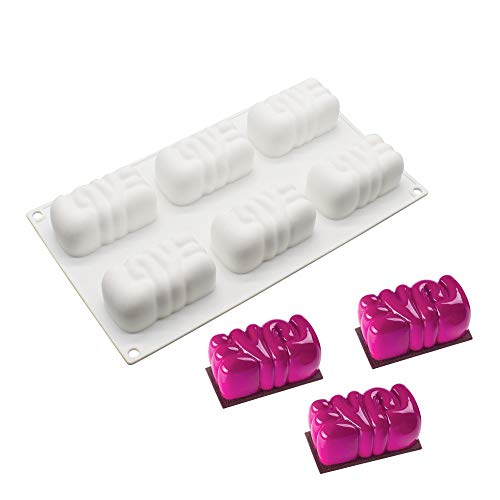 enduo Silikon Französisch Mousse Pfannen Form 3D Backgeschirr DIY Form, 6 Löcher Liebe von enduo