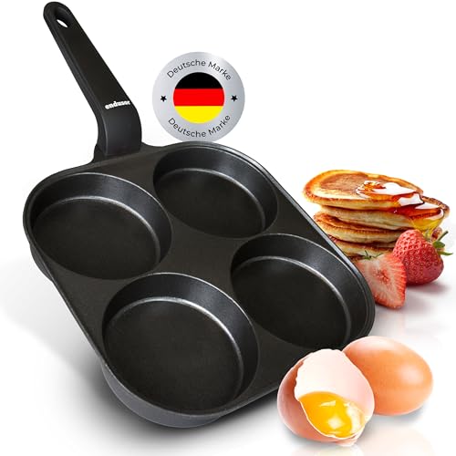 endusor Spiegeleipfanne induktionsgeeignet (21cm) - Eierpfanne & Pancake Pfanne mit Antihaft-Beschichtung für Induktion Gas Ceran Elektro | Egg Pan Augenpfanne für Spiegelei Ei Pancakes von endusor