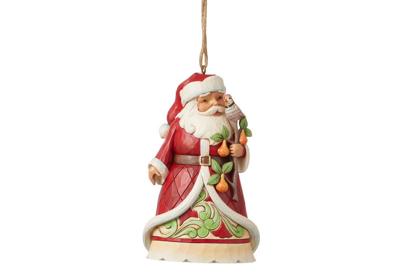 enesco Christbaumschmuck Weihnachtsmann hält Rebhuhn - Christbaumschmuck (1-tlg), Dekoobjekt mit OVP (Originalverpackung / Geschenkbox) von enesco